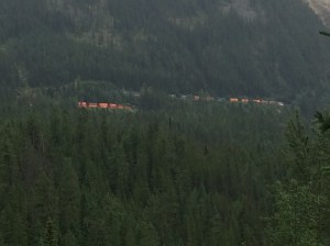 Spiral train track, that is actually all the same train making a spiral into the mountain