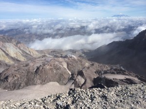 The crater and Mt Rainier